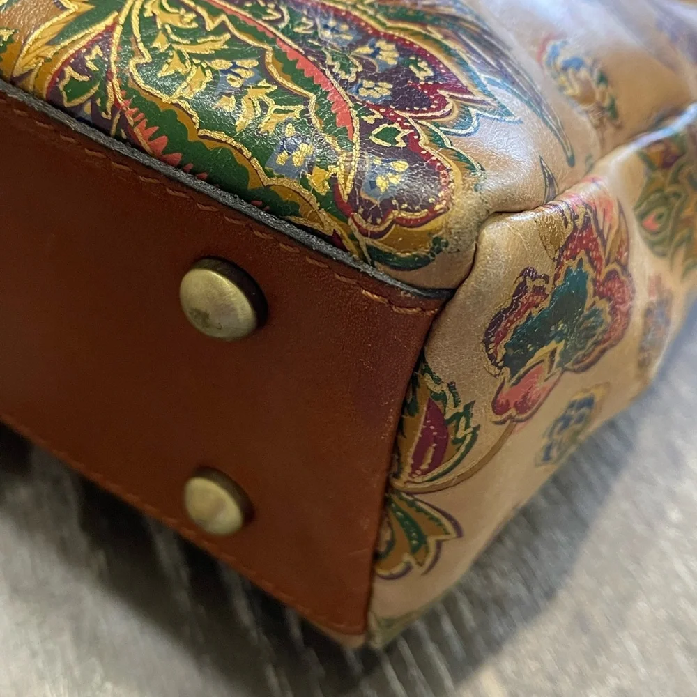 Patricia Nash Brown/Goldish Leather Handbag